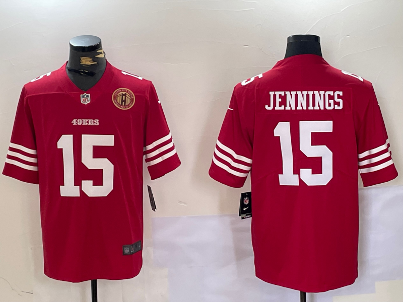 Men San Francisco 49ers #15 Jennings red 2025 Nike Limited NFL Jersey style 6->san francisco 49ers->NFL Jersey